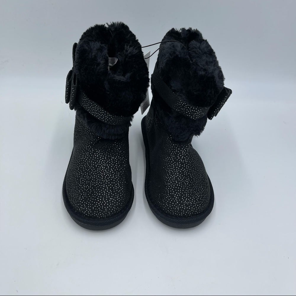 BEBE Shimmer Microsuede Faux Fur Short Boot